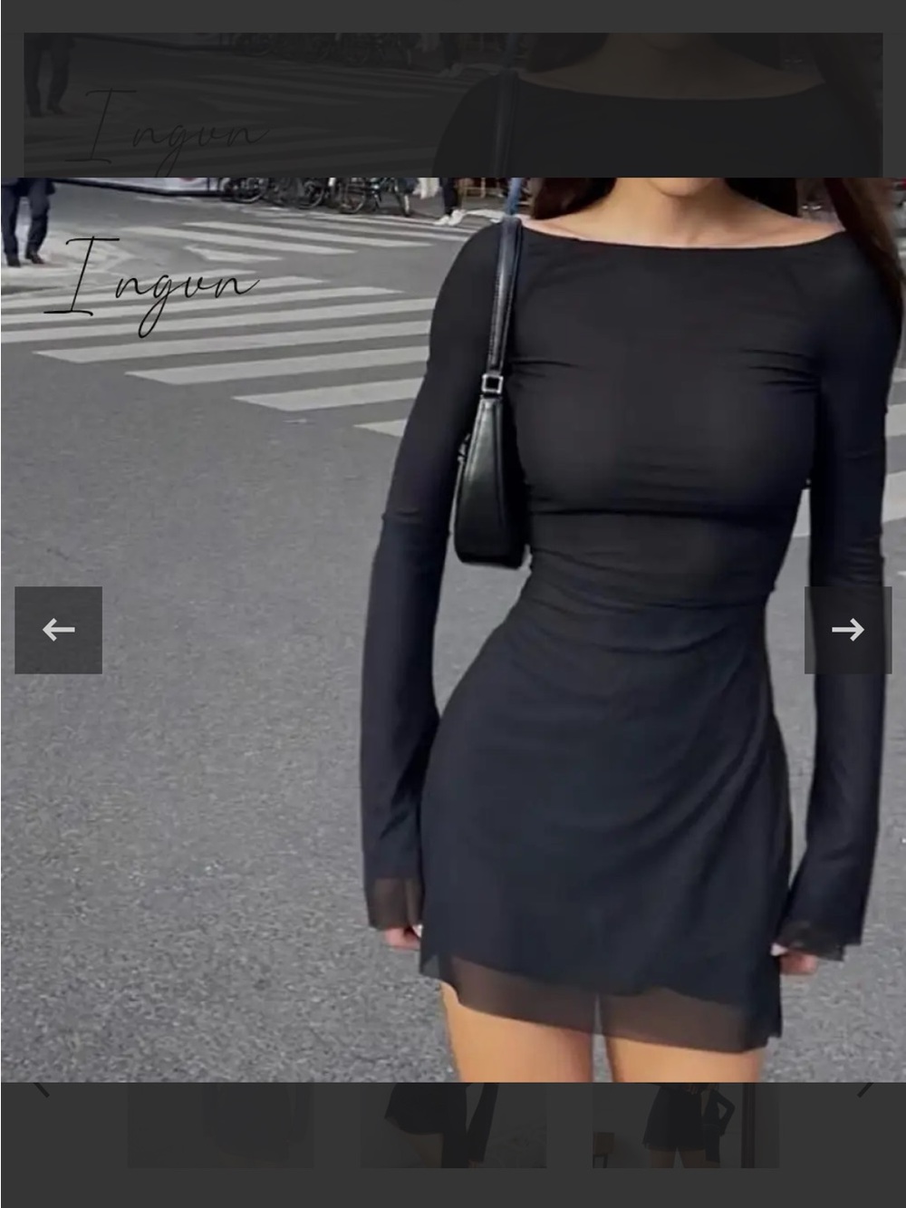 Black Mesh Mini Dress
